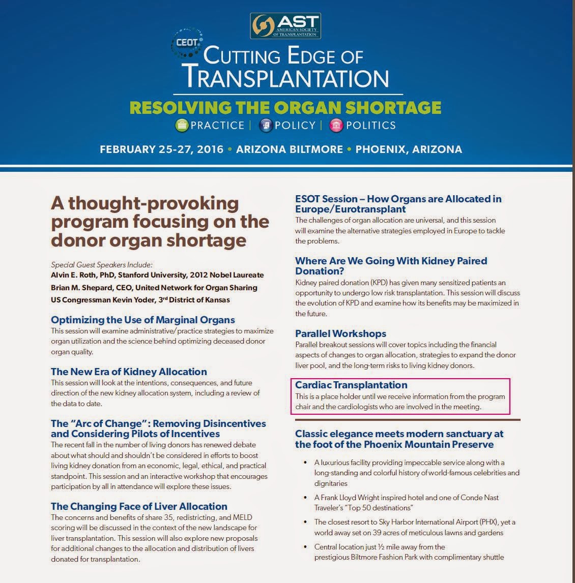 Market Design American Society of Transplantation conference on