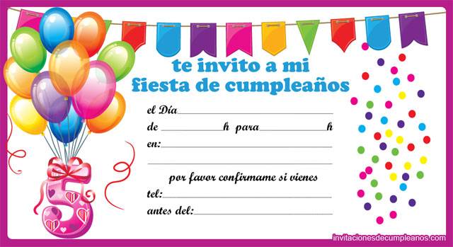 Invitaciones De Cumpleaños Para Niños Tarjetas De Cumpleaños.