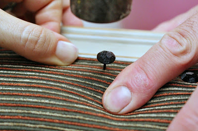 footstool - applying nailhead trim