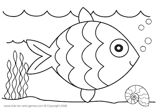 Desenhos Para Pintar Peixe Nadando