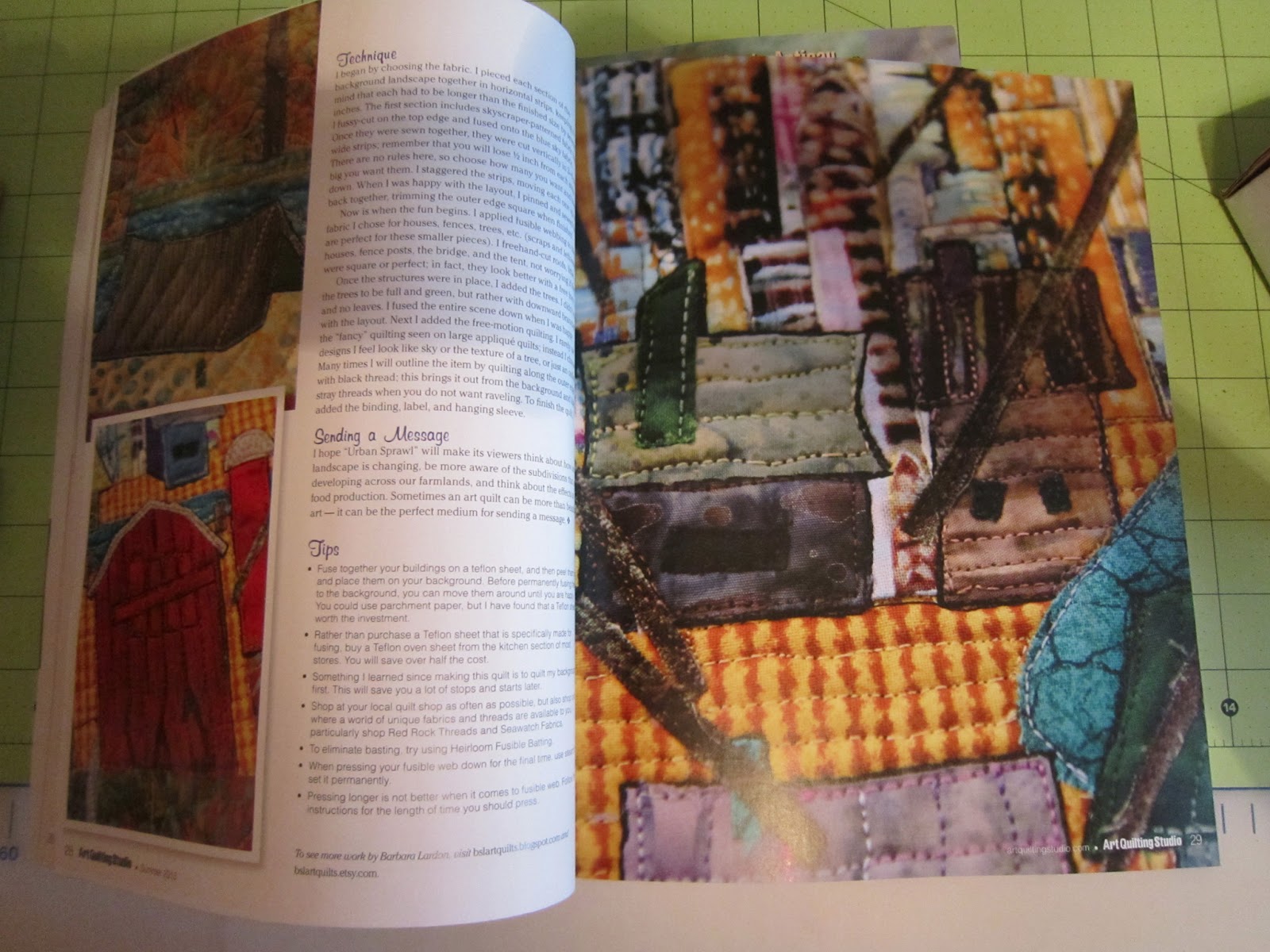 Barbara Strobel Lardon Art quilts Art Quilting Studio Magazine Article
