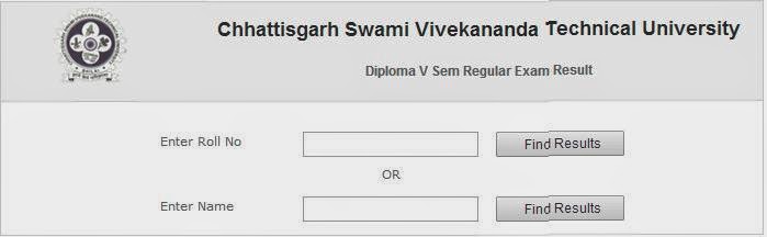 CSVTU Diploma 5th Regular Result Dec 2013