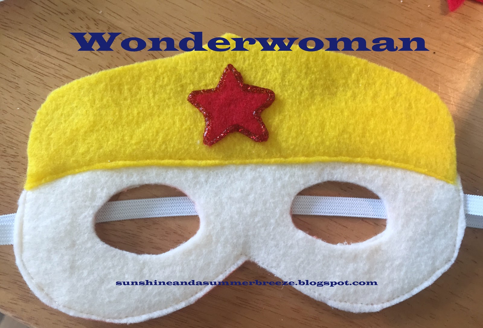 Sunshine and a Summer Breeze Superman and Wonderwoman Felt Mask Templates