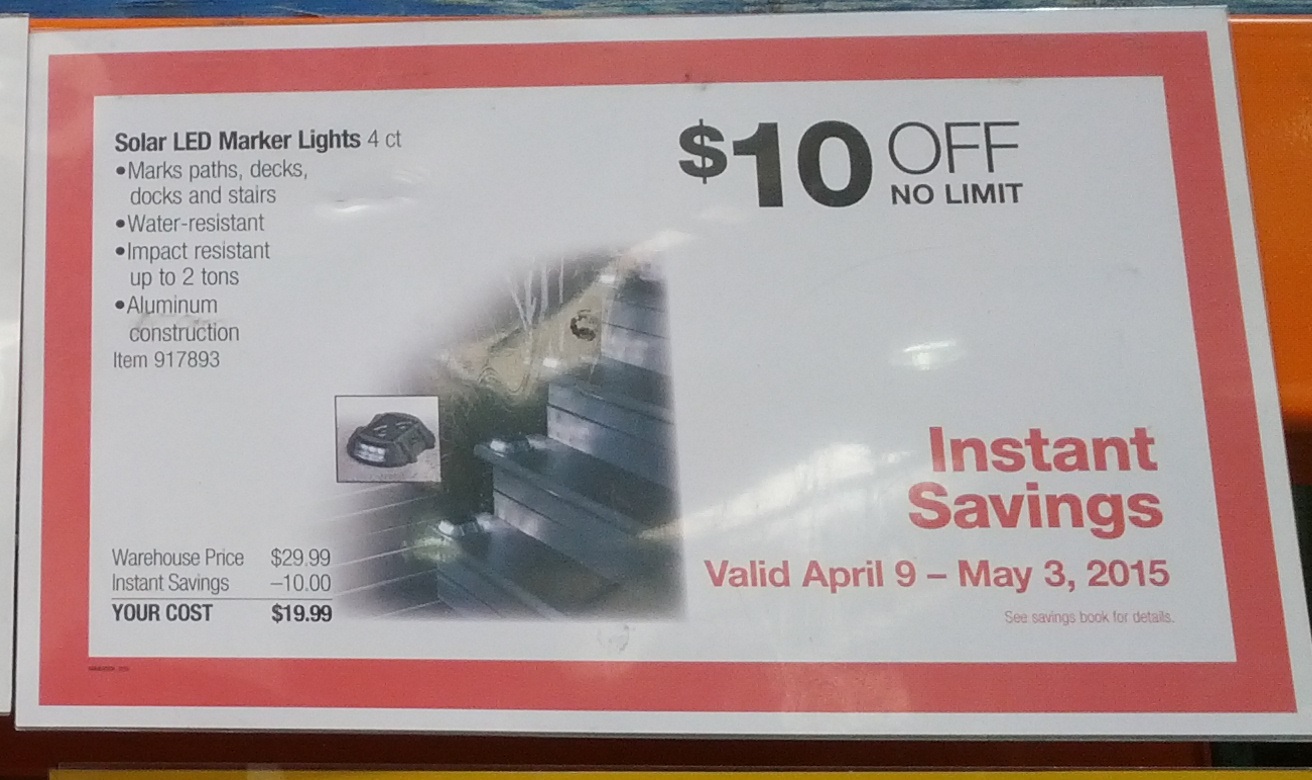 Manor House Solar LED Marker Lights (4 Pack) Costco Weekender