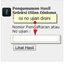 tampilan website pengumuman lulus pmb diploma ipb 2012