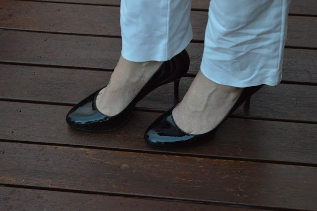 Sydney Fashion Hunter The Wednesday Pants #38 - Black Patent Prada Almond Toe Pumps