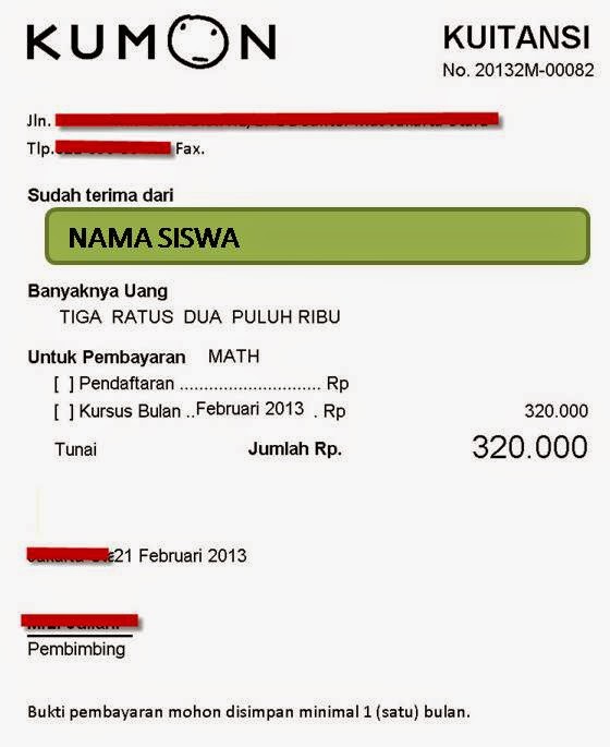 Program Kwitansi Pro Mencetak Kwitansi Pembayaran Siswa Kumon