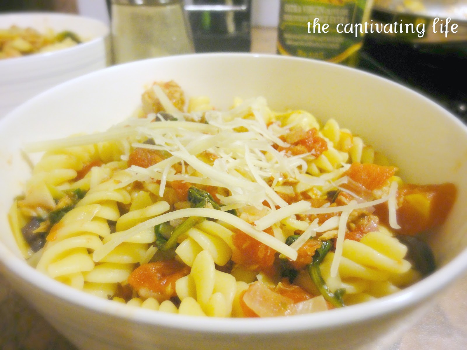 The Captivating Life Tuna, Artichoke and Tomato Pasta