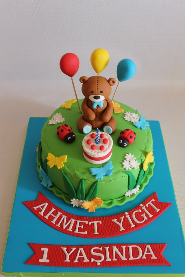 BUTİK PASTA EVİMDENİZLİ Ayıcıklı 1 Yaş PastasıAHMET YİĞİT