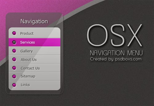 Free PSD OSX Vertical Navigation Menu