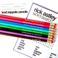 rick astley, pencils, stationery, etsy,