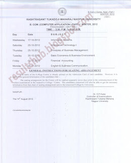 BCCA-Part-1-Timetable-Winter-2012-Nagpur-University