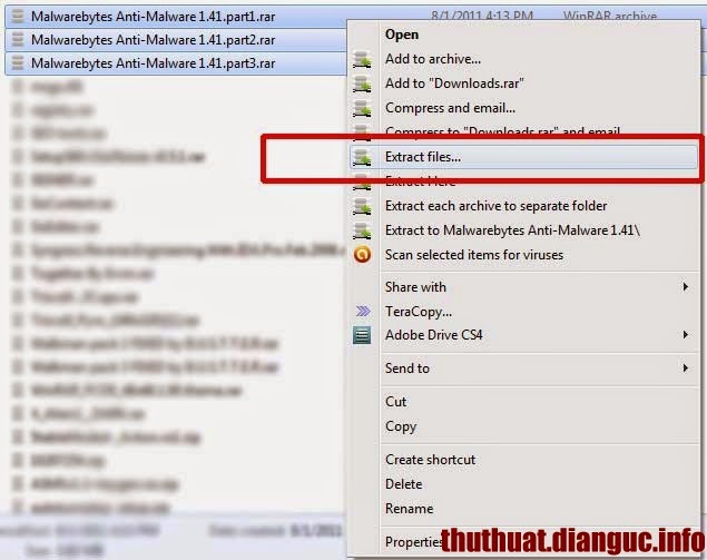 Hướng dẫn giải nén các file dạng .part1.rar, .part2.rar