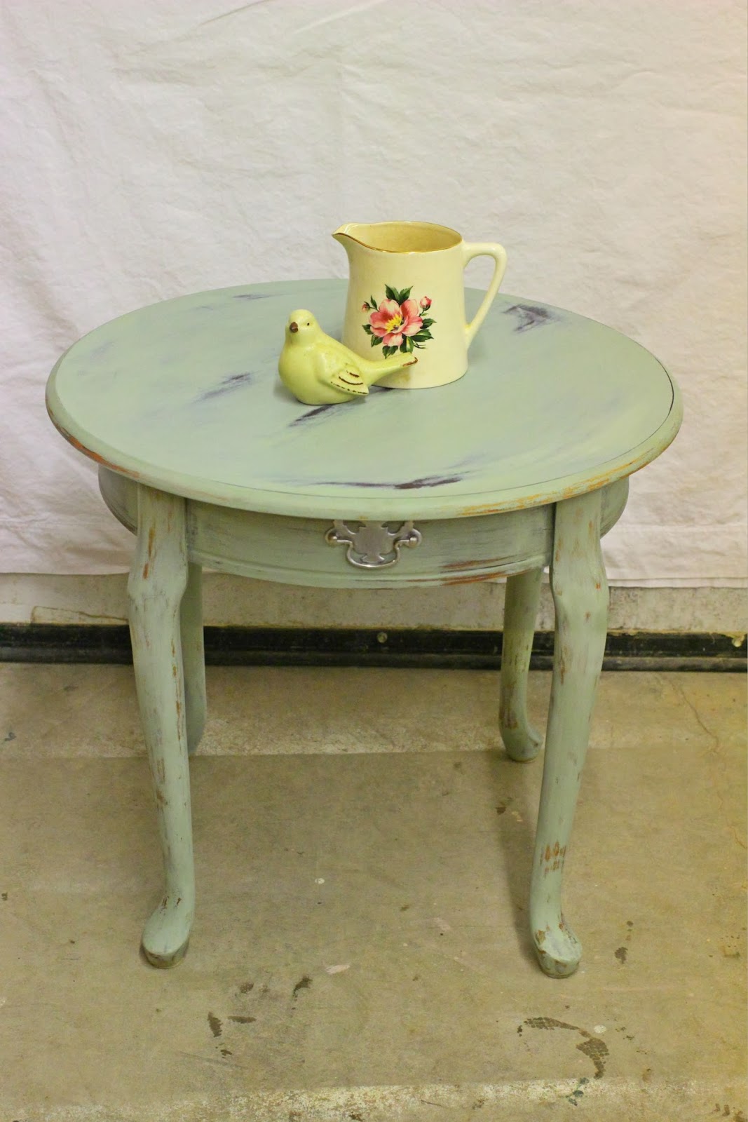 Laurel's Attic Round Green Side Table SOLD