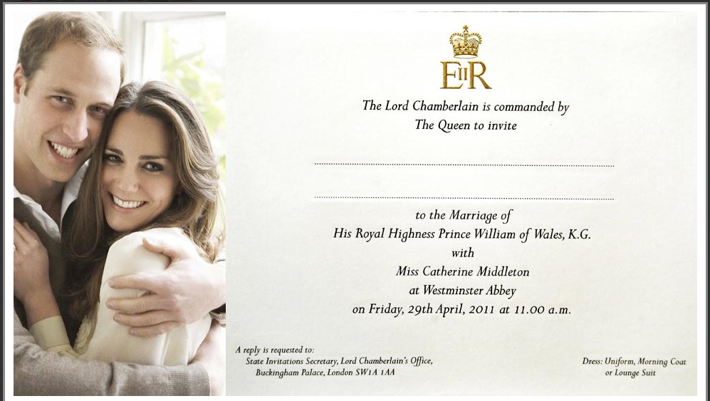 the royal wedding invitation list. royal wedding invitation