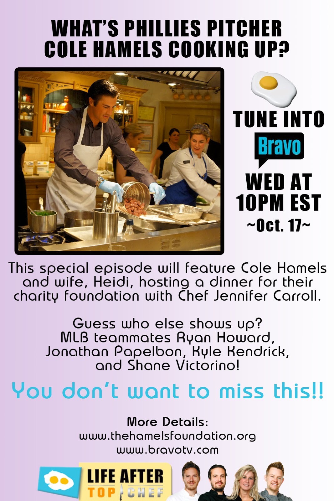 Chef Jennifer Carroll, Cole Hamels, The Philles, and Moi on "Life After