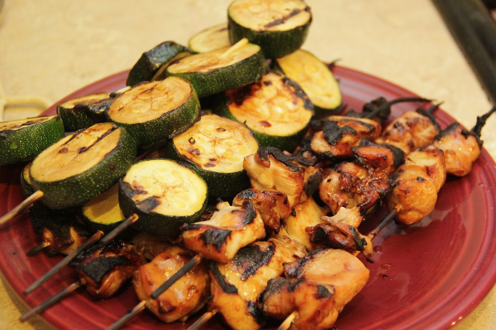 Cooking Claire Grilled Chicken and Zucchini Yakitori