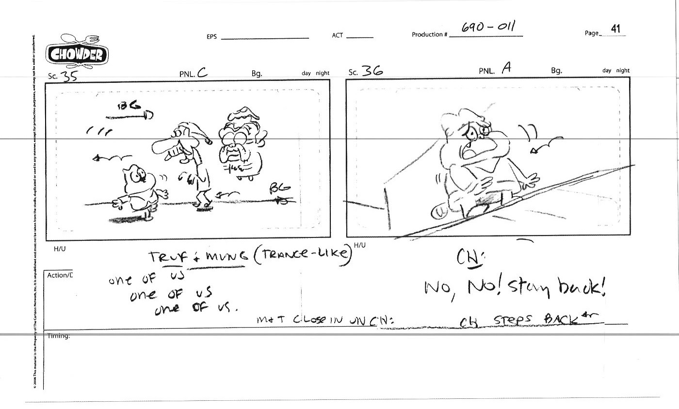 CHOWDER STORYBOARD "Old Man Thyme" I wrote and storyboarded (Cartoon