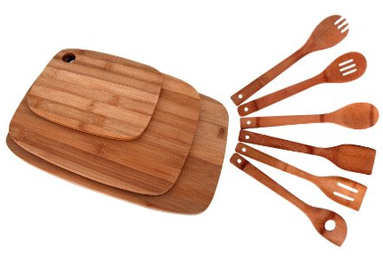 Amazon: Bamboo Cutting Boards + Utensils Set Just $18