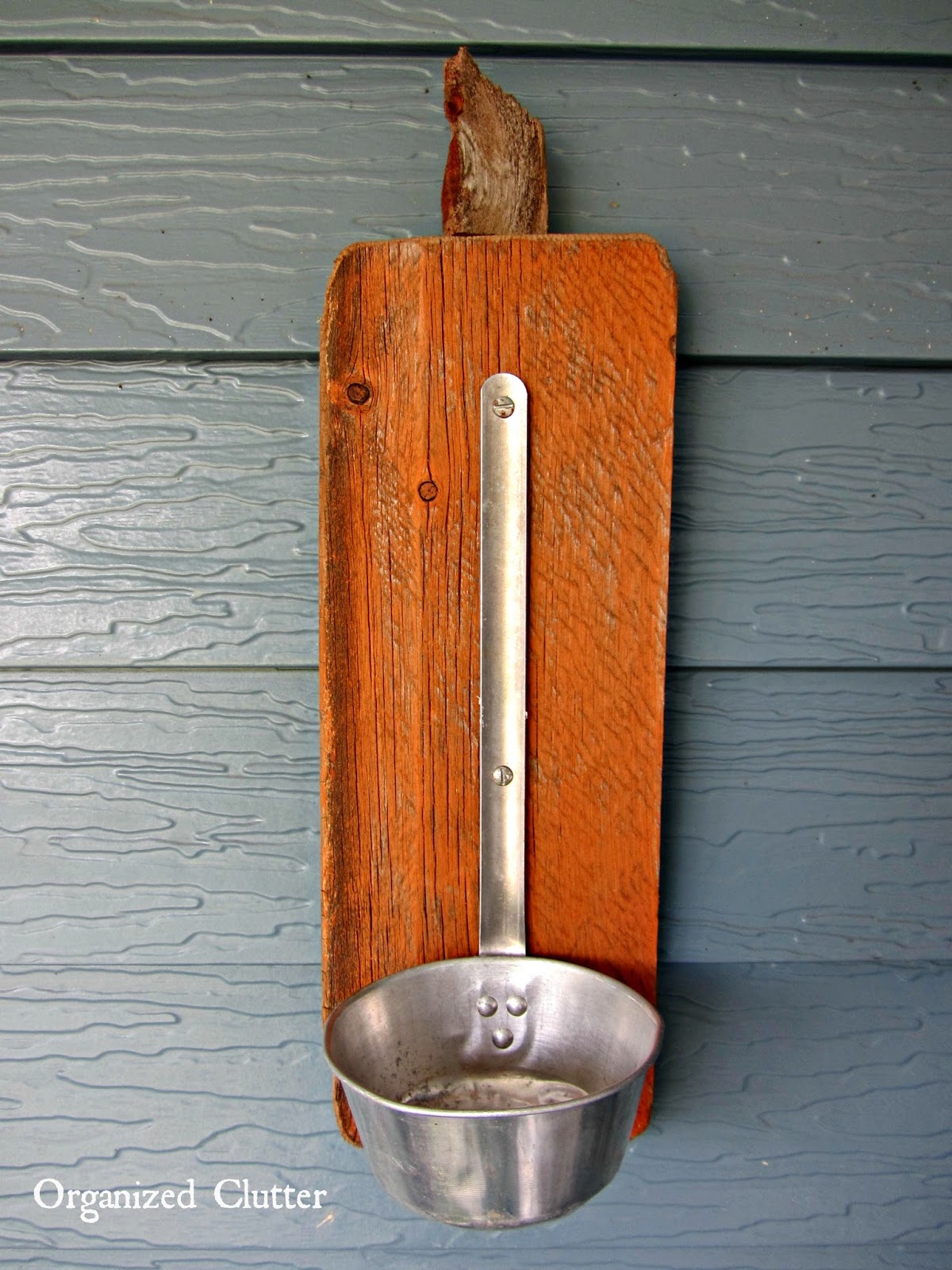 Reclaimed Wood & Ladle Autumn Candle Holder Organized Clutter