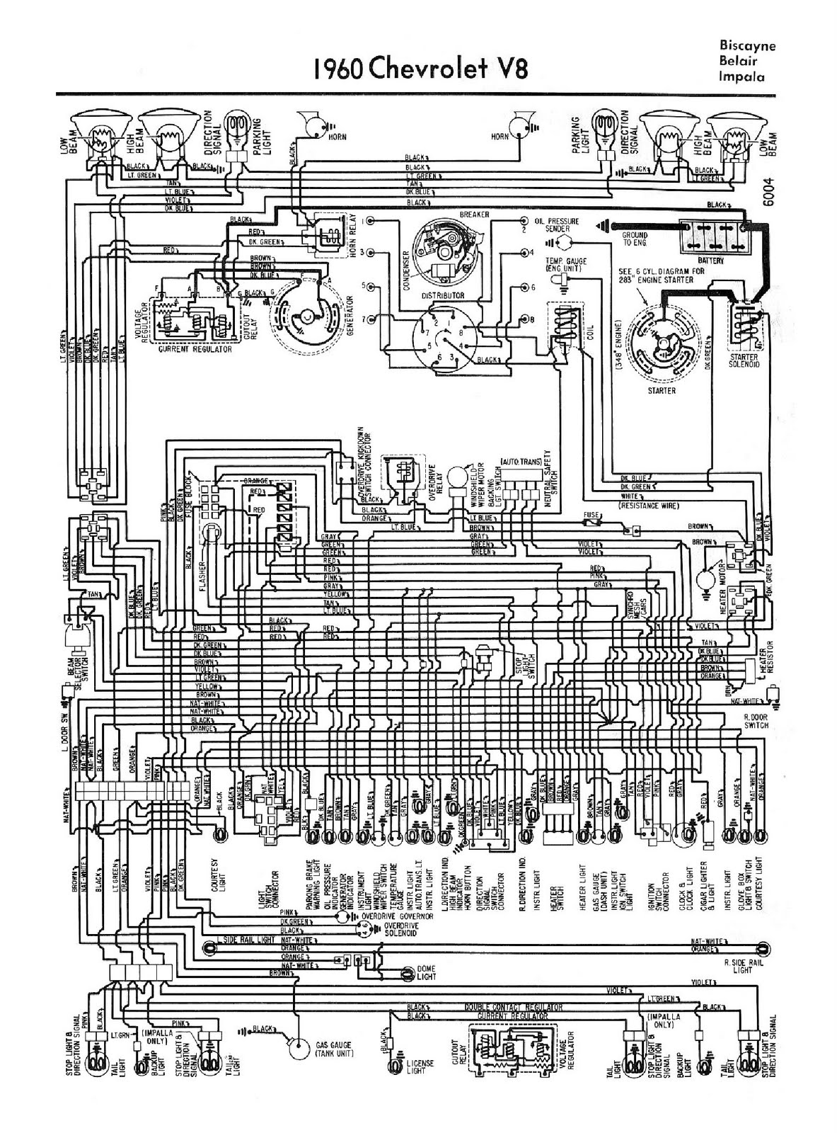 Free Auto Wiring Diagram  1960 Chevrolet V8 Biscayne