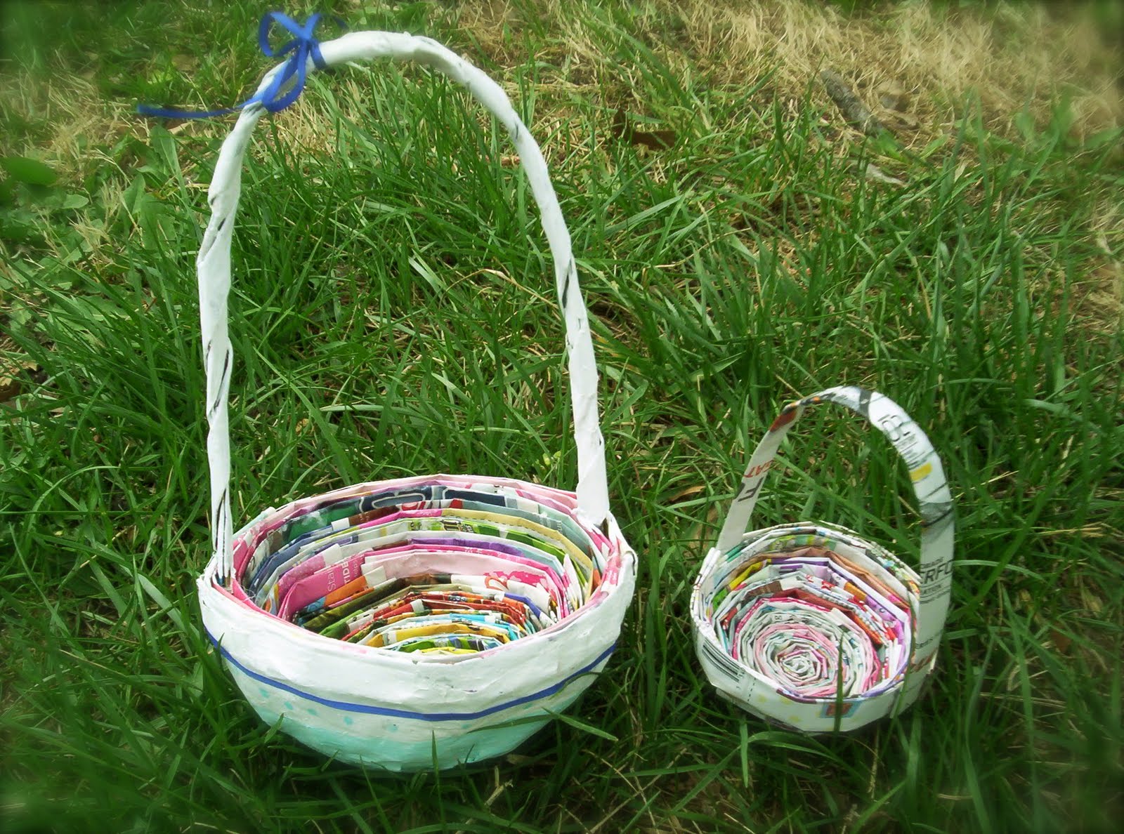 Roots of Simplicity Recycled Newspaper Easter Baskets
