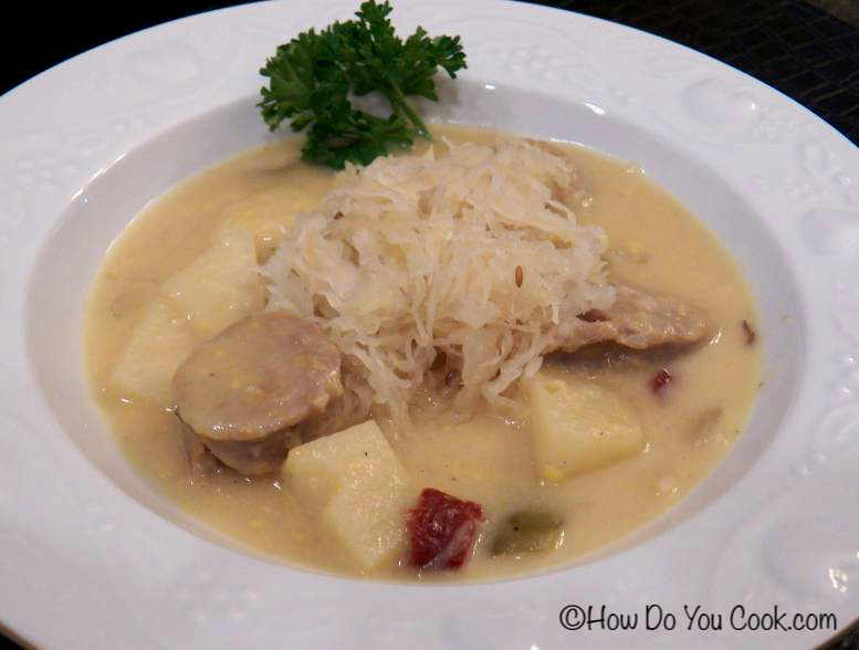 How Do You Brat, Cheddar and Sauerkraut Soup