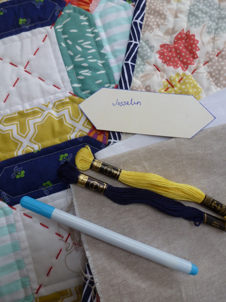 selfsewn hand embroidered quilt label tutorial