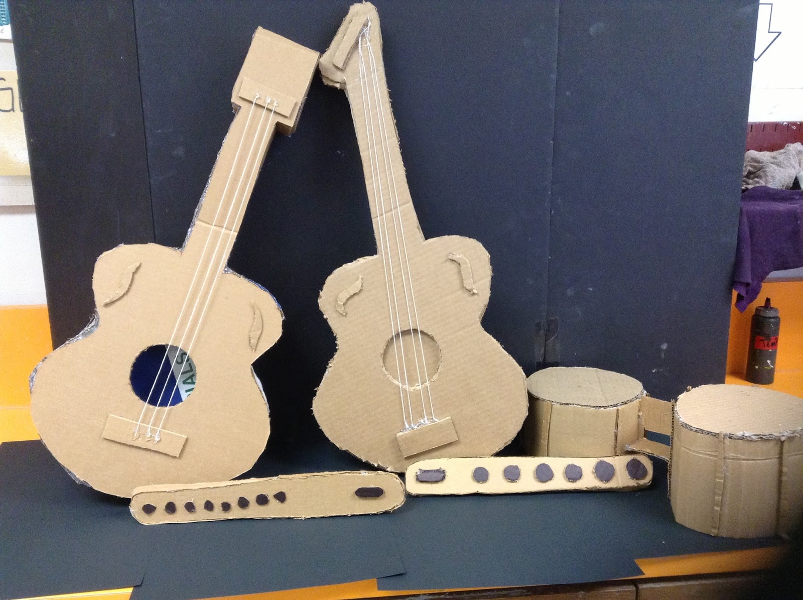 Minnesota Monster Art Cardboard instruments
