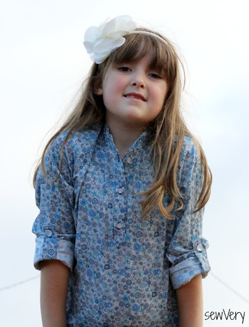 Prepster Pullover shirt sewing pattern by Blank Slate Patterns sewn by sewVery - perfect for boys or girls! 