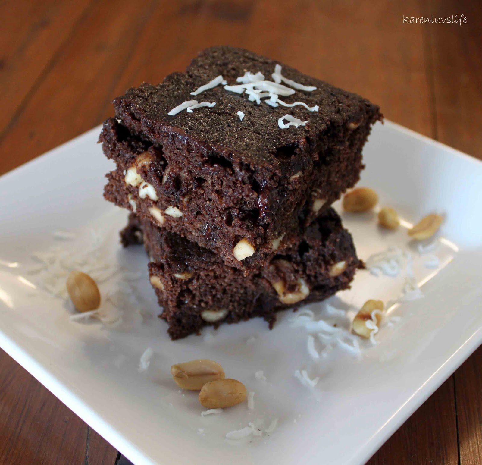 Salted peanut, dark chocolate covered coffee bean brownies grain free