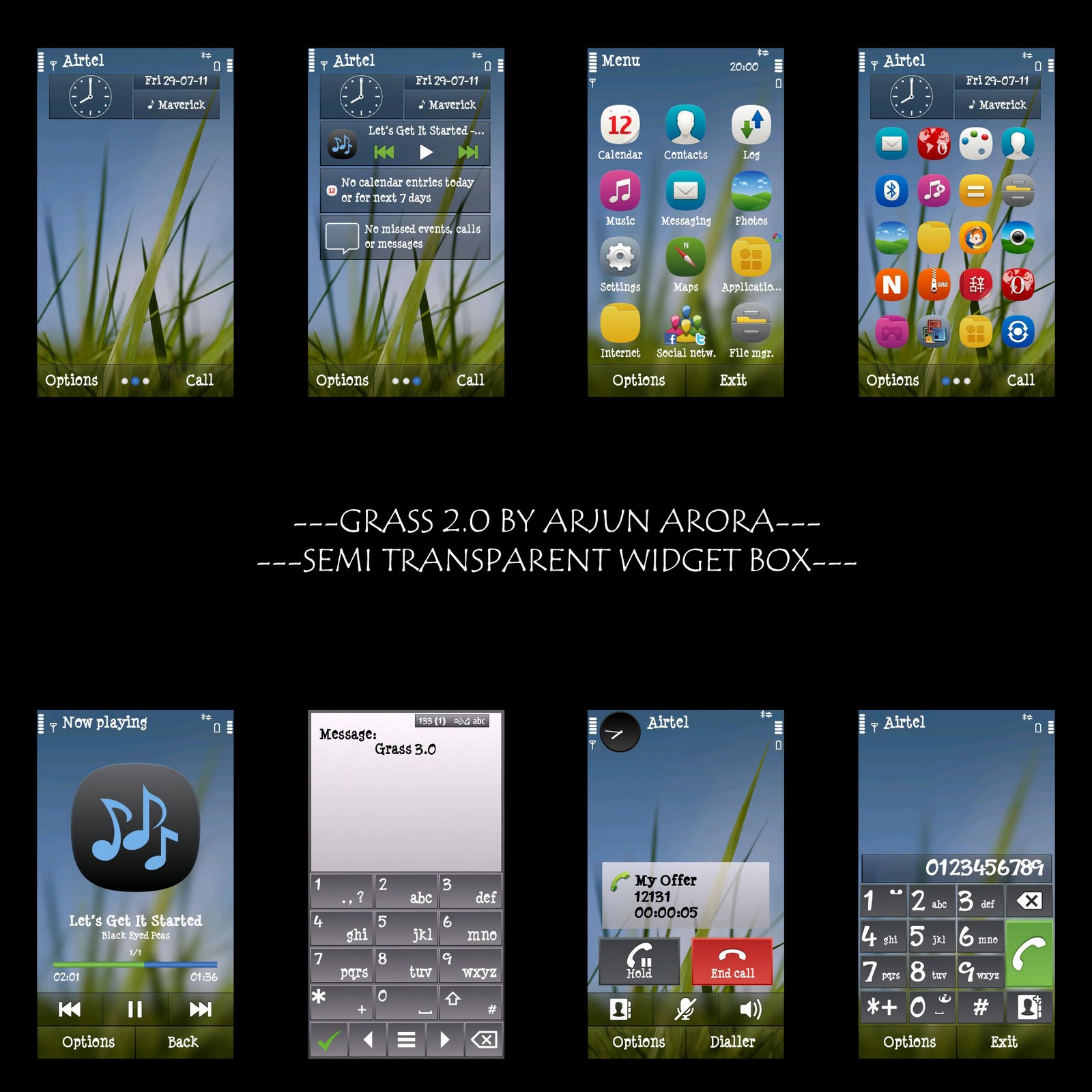 Symbian^3 theme #374 - Grass [Anna Icons] By Arjun Arora