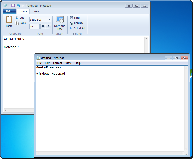 Notepad7 Get Ribbon Menu On Windows Notepad! GeekyFreebies