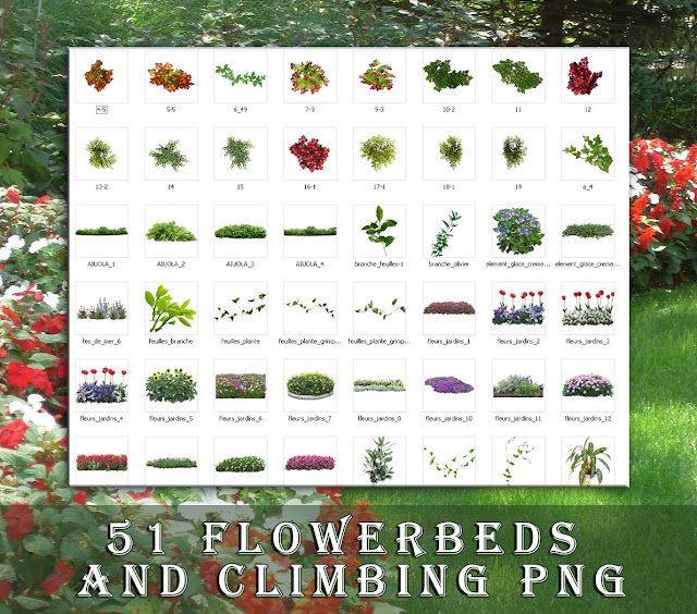 png 2d flowerbeds collection