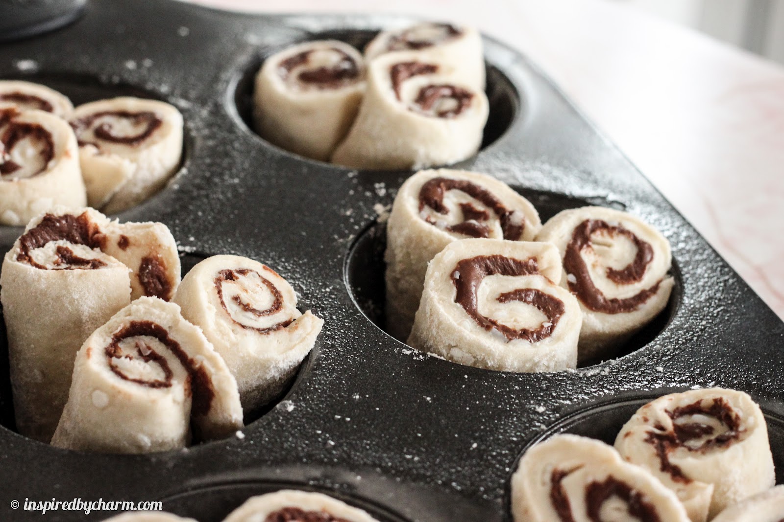 Nutella Rolls with Cream Cheese Icing