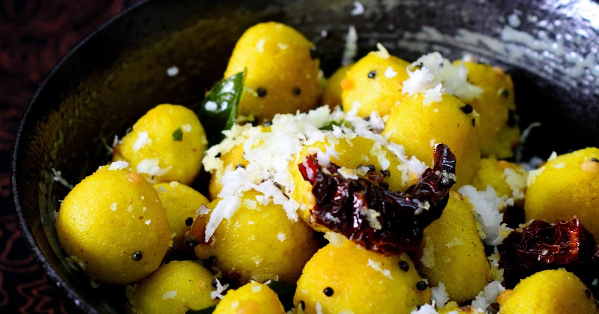 Vegetarian Tastebuds Cornmeal Dumplings Stir Fry/ Cornmeal Kozhukattai