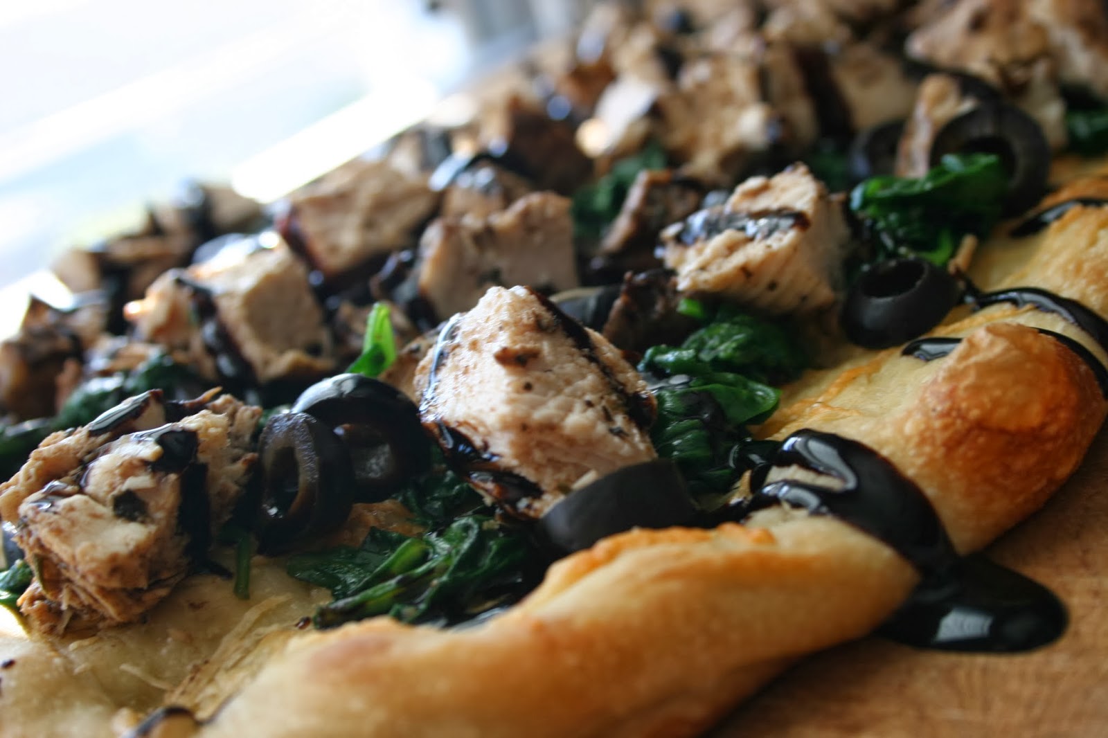 Just A Darling Life balsamic chicken and spinach flatbread
