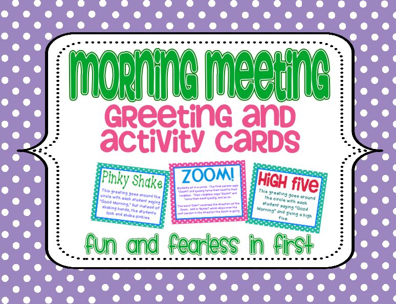 morning meeting cards fun and fearless in first morning meeting greetings