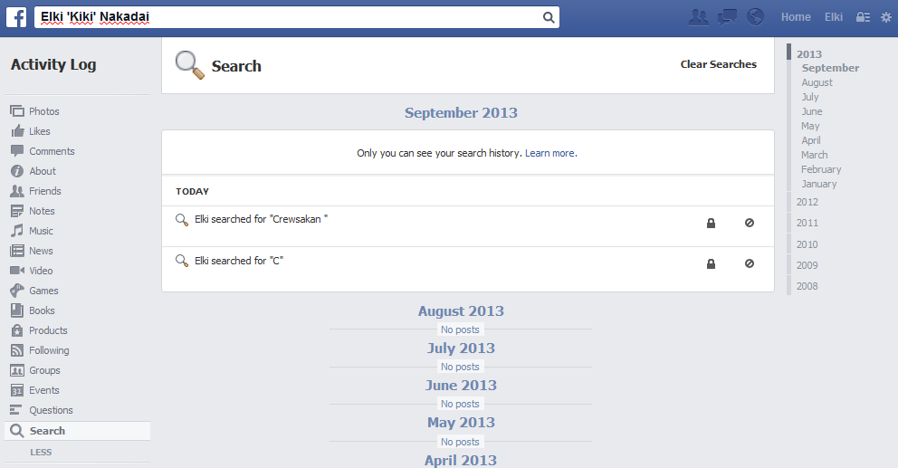 Cara Hapus "Search History" di Facebook T.A.Z
