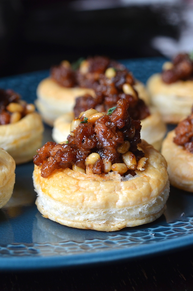 Puff Pastry Shells with Chorizo, Dates & Pine Nuts Always Order Dessert