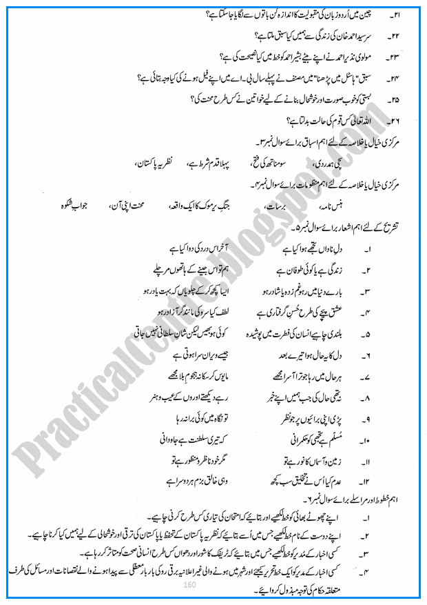 Adamjee Coaching Guess Papers 2014 - 2015