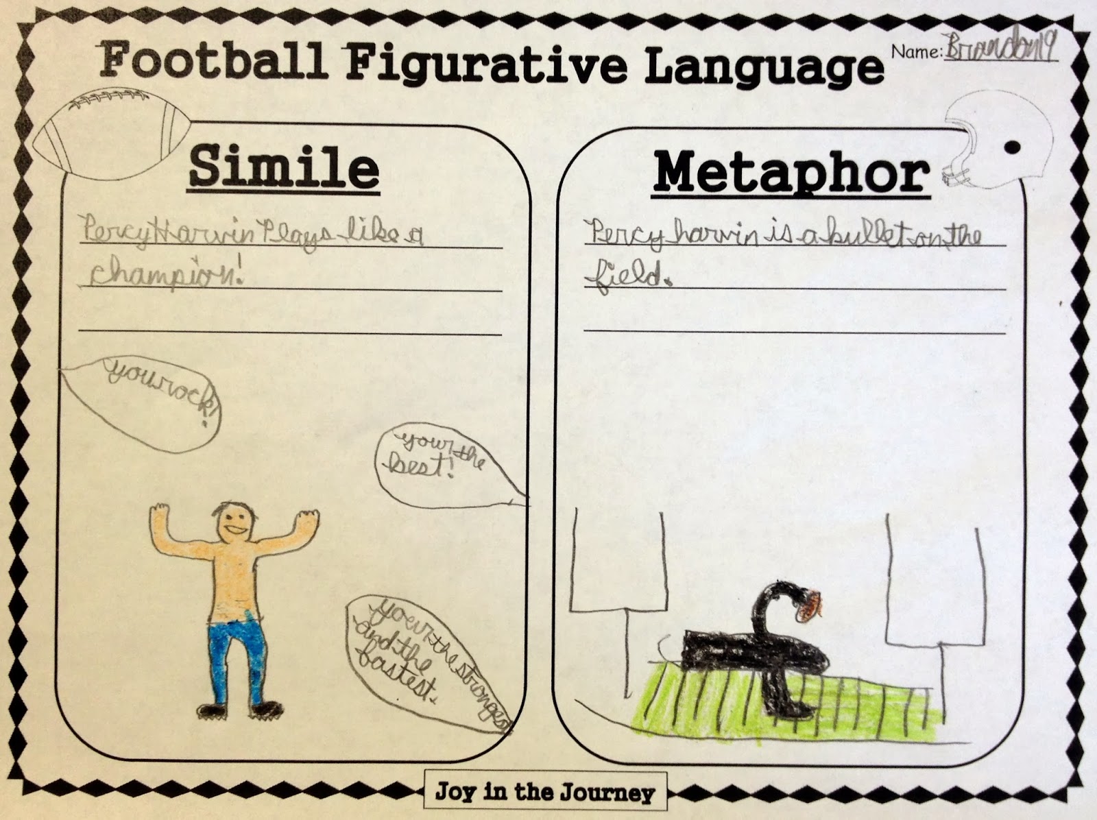 Sports Figurative Language Joy in the Journey Teaching