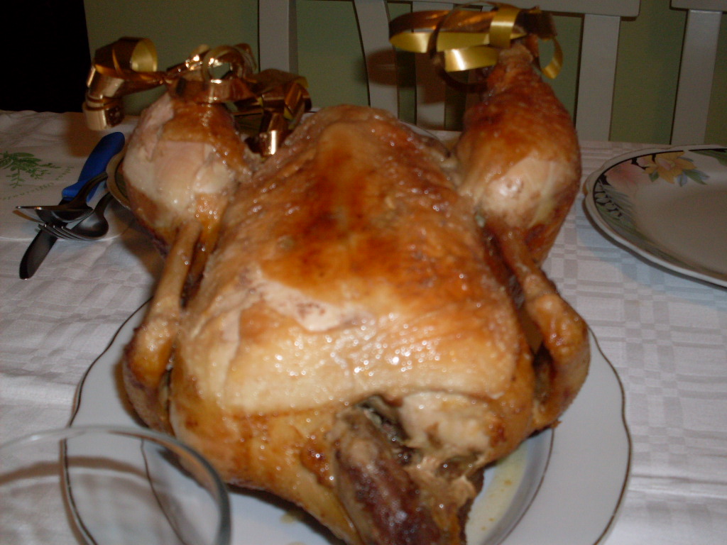 Albanian Homemade Food Roast Chicken with Plain Rice (Pilaf)