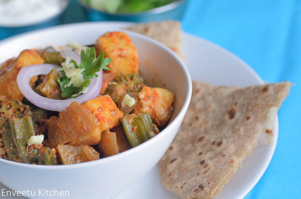 Bhindi Paneer Curry/ Dry Subzi, Okra n Paneer Dry Curry I Camp in my