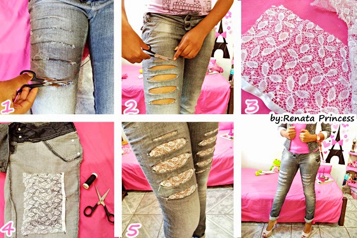 customização de jeans rasgado