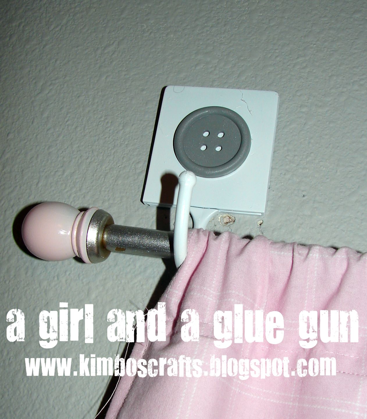 A girl and a glue gun curtains..