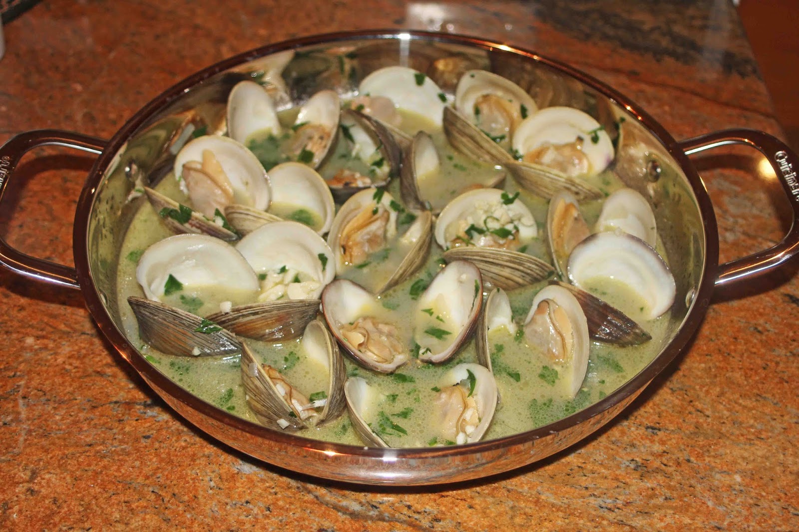 The Grub Files Cooking with Camissonia Steamed Clams with Olive Oil, Butter, White Wine