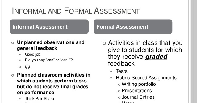formal and informal performance assessment