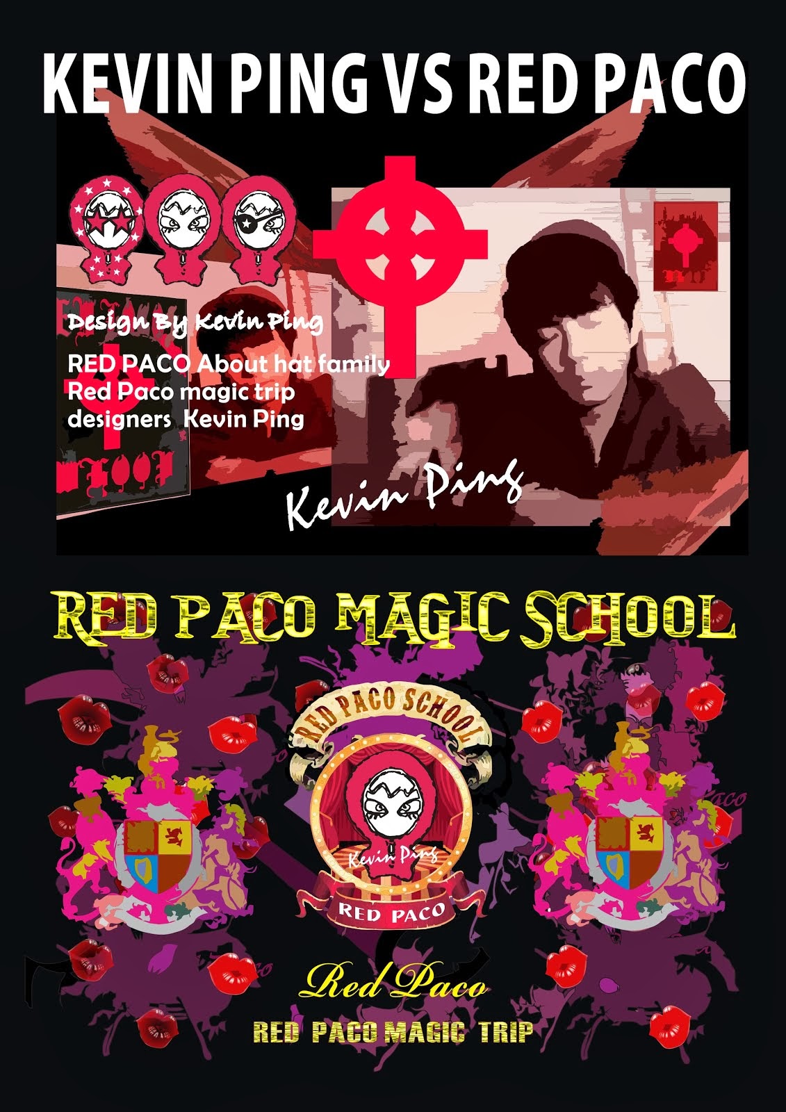 Kevin Ping 與他設計的Red Paco 海報 RED PACO MAGIC TRIP