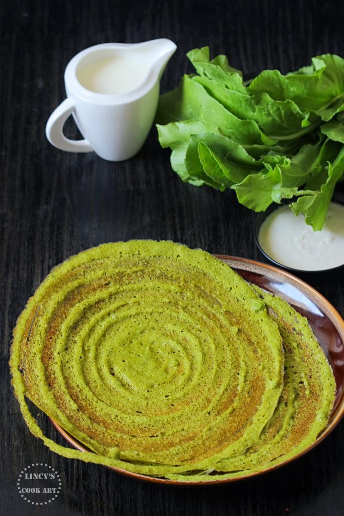 Spinach Dosa Palak Dosa Lincy's Cook Art